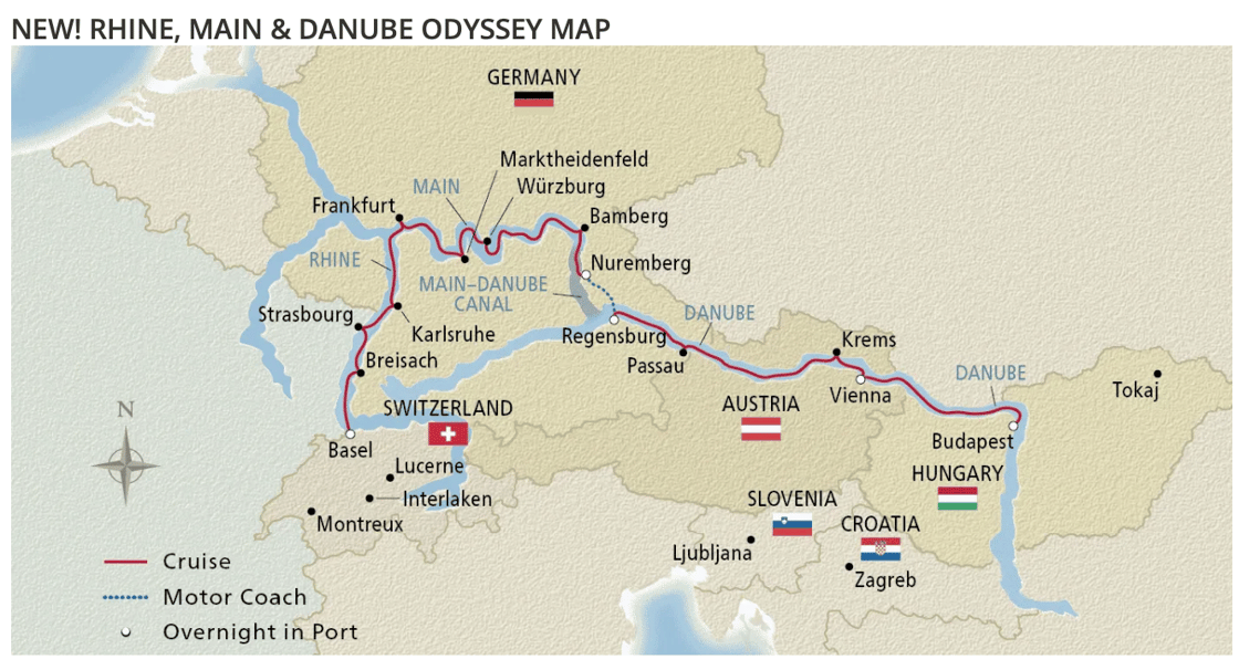 Rhine, Main & Danube Odyssey map